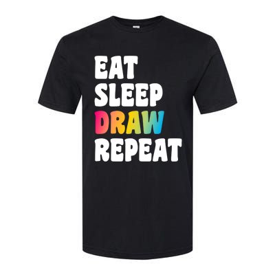 Eat Sleep Draw Repeat Art Funny Artist Creative Drawing Gift Cool Gift Softstyle® CVC T-Shirt