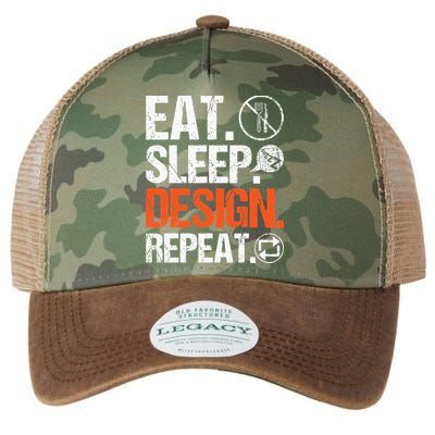 Eat Sleep Design Repeat Architect Architecture Artwork Legacy Tie Dye Trucker Hat