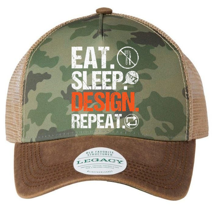 Eat Sleep Design Repeat Architect Architecture Artwork Legacy Tie Dye Trucker Hat