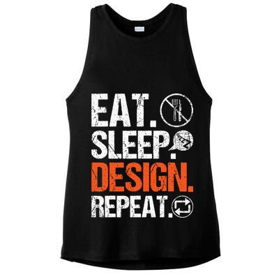 Eat Sleep Design Repeat Architect Architecture Artwork Ladies PosiCharge Tri-Blend Wicking Tank