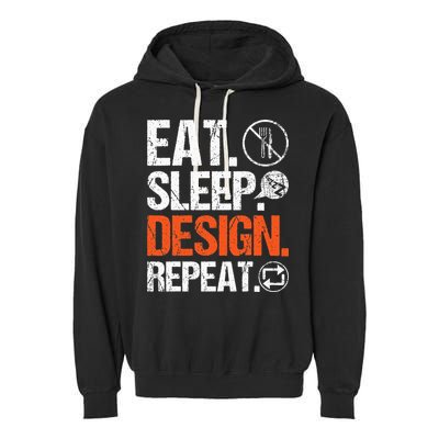 Eat Sleep Design Repeat Architect Architecture Artwork Garment-Dyed Fleece Hoodie