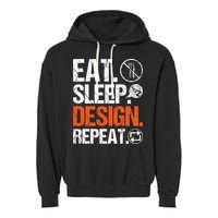 Eat Sleep Design Repeat Architect Architecture Artwork Garment-Dyed Fleece Hoodie