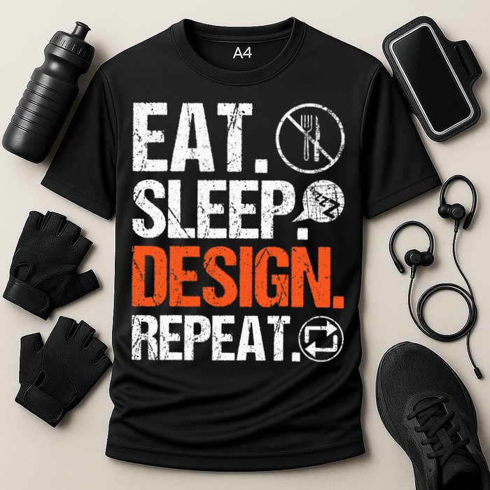 Eat Sleep Design Repeat Architect Architecture Artwork Performance Shirt