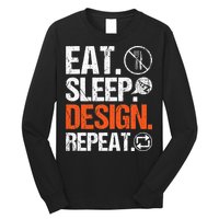 Eat Sleep Design Repeat Architect Architecture Artwork Long Sleeve Shirt