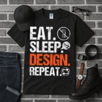 Eat Sleep Design Repeat Architect Architecture Artwork Tall T-Shirt