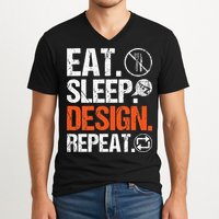 Eat Sleep Design Repeat Architect Architecture Artwork V-Neck T-Shirt