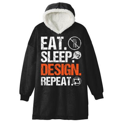Eat Sleep Design Repeat Architect Architecture Artwork Hooded Wearable Blanket
