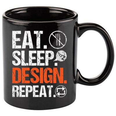 Eat Sleep Design Repeat Architect Architecture Artwork 11oz C Handle Ceramic Mug