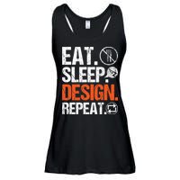Eat Sleep Design Repeat Architect Architecture Artwork Ladies Essential Flowy Tank