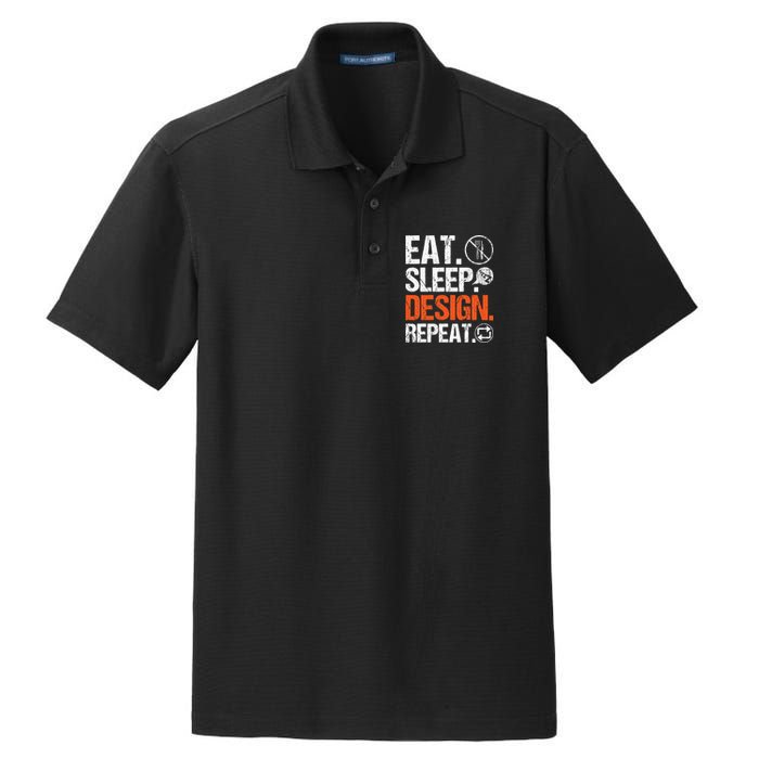 Eat Sleep Design Repeat Architect Architecture Artwork Dry Zone Grid Polo