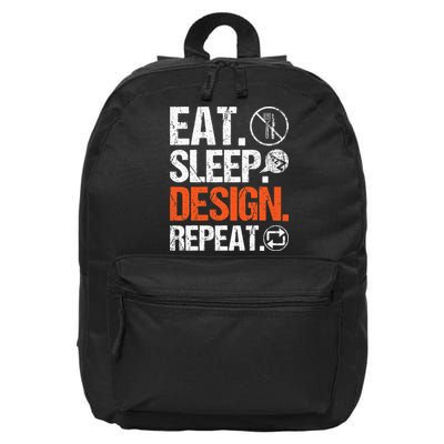 Eat Sleep Design Repeat Architect Architecture Artwork 16 in Basic Backpack