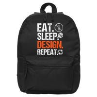 Eat Sleep Design Repeat Architect Architecture Artwork 16 in Basic Backpack