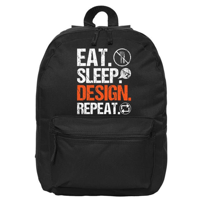 Eat Sleep Design Repeat Architect Architecture Artwork 16 in Basic Backpack