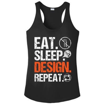 Eat Sleep Design Repeat Architect Architecture Artwork Ladies PosiCharge Competitor Racerback Tank