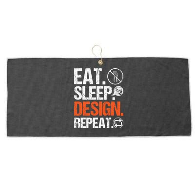 Eat Sleep Design Repeat Architect Architecture Artwork Large Microfiber Waffle Golf Towel