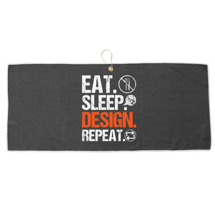 Eat Sleep Design Repeat Architect Architecture Artwork Large Microfiber Waffle Golf Towel