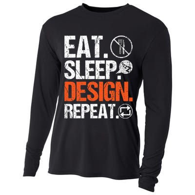 Eat Sleep Design Repeat Architect Architecture Artwork Cooling Performance Long Sleeve Crew