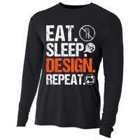 Eat Sleep Design Repeat Architect Architecture Artwork Cooling Performance Long Sleeve Crew