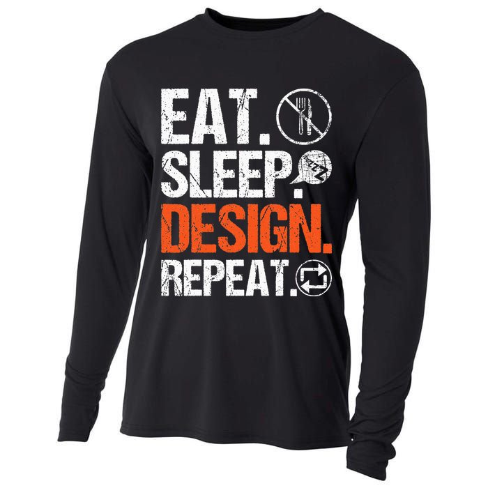 Eat Sleep Design Repeat Architect Architecture Artwork Cooling Performance Long Sleeve Crew