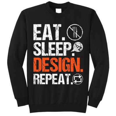 Eat Sleep Design Repeat Architect Architecture Artwork Tall Sweatshirt