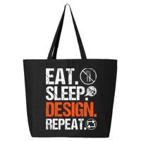 Eat Sleep Design Repeat Architect Architecture Artwork 25L Jumbo Tote