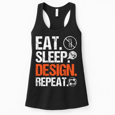 Eat Sleep Design Repeat Architect Architecture Artwork Womens Tank Top
