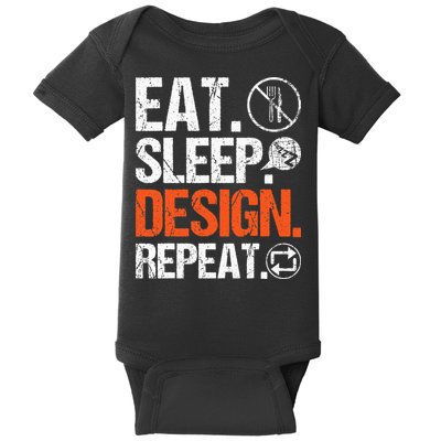Eat Sleep Design Repeat Architect Architecture Artwork Baby Bodysuit