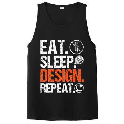 Eat Sleep Design Repeat Architect Architecture Artwork PosiCharge Competitor Tank