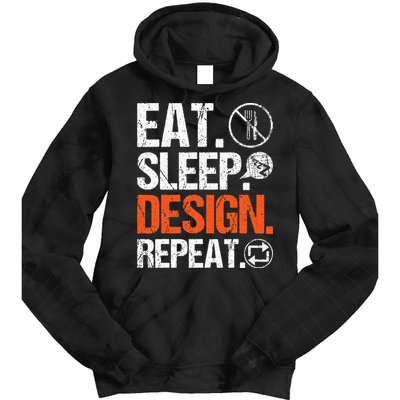 Eat Sleep Design Repeat Architect Architecture Artwork Tie Dye Hoodie