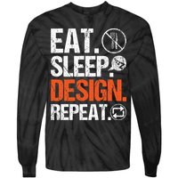 Eat Sleep Design Repeat Architect Architecture Artwork Tie-Dye Long Sleeve Shirt