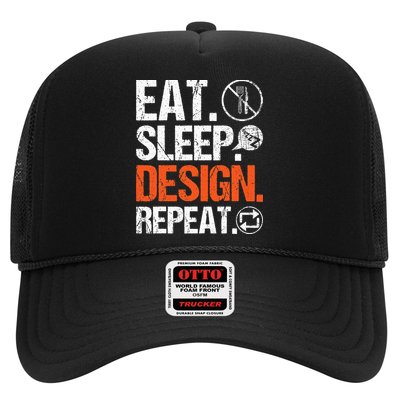 Eat Sleep Design Repeat Architect Architecture Artwork Trucker Hat