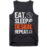 Eat Sleep Design Repeat Architect Architecture Artwork Tank Top