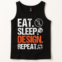 Eat Sleep Design Repeat Architect Architecture Artwork Tank Top