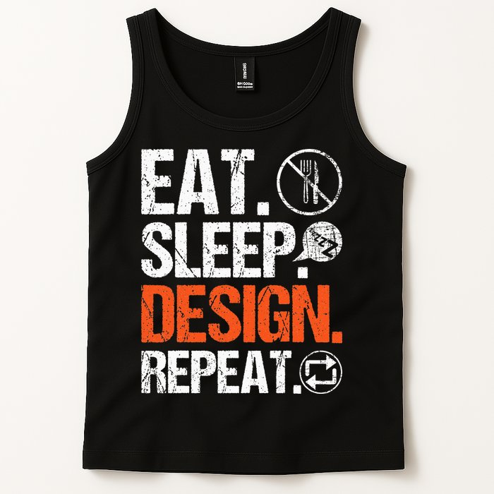 Eat Sleep Design Repeat Architect Architecture Artwork Tank Top