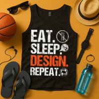 Eat Sleep Design Repeat Architect Architecture Artwork Tank Top
