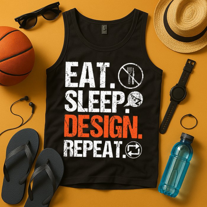 Eat Sleep Design Repeat Architect Architecture Artwork Tank Top