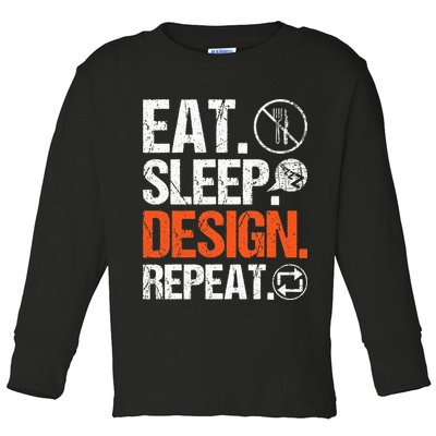 Eat Sleep Design Repeat Architect Architecture Artwork Toddler Long Sleeve Shirt