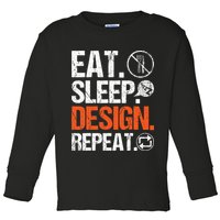 Eat Sleep Design Repeat Architect Architecture Artwork Toddler Long Sleeve Shirt