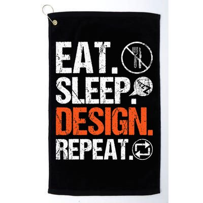 Eat Sleep Design Repeat Architect Architecture Artwork Golf Towel