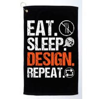 Eat Sleep Design Repeat Architect Architecture Artwork Golf Towel