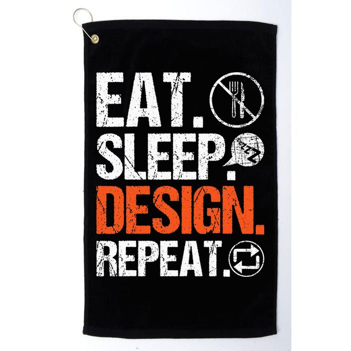 Eat Sleep Design Repeat Architect Architecture Artwork Golf Towel