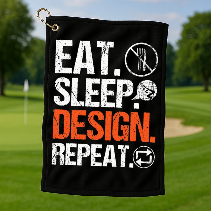 Eat Sleep Design Repeat Architect Architecture Artwork Golf Towel