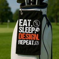 Eat Sleep Design Repeat Architect Architecture Artwork Golf Towel