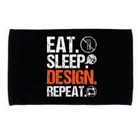 Eat Sleep Design Repeat Architect Architecture Artwork Microfiber Hand Towel