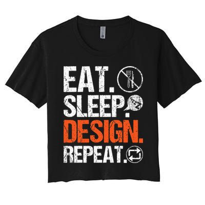 Eat Sleep Design Repeat Architect Architecture Artwork Crop Top