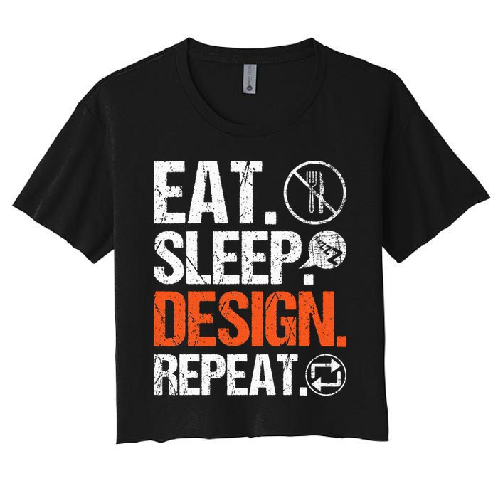 Eat Sleep Design Repeat Architect Architecture Artwork Crop Top