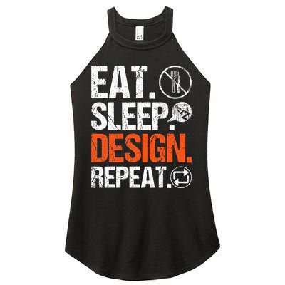 Eat Sleep Design Repeat Architect Architecture Artwork Women's Perfect Tri Rocker Tank