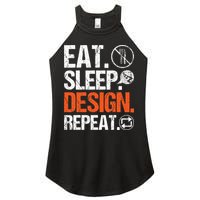 Eat Sleep Design Repeat Architect Architecture Artwork Women's Perfect Tri Rocker Tank