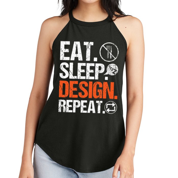 Eat Sleep Design Repeat Architect Architecture Artwork Women's Perfect Tri Rocker Tank