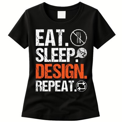 Eat Sleep Design Repeat Architect Architecture Artwork Womens T-Shirt